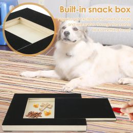 Stakes Dog Nail Scratch Pad Wooden Dog Nail File Board with Builtin Snack Box Sandpaper Puppy Nail Grinding Pad Sturdy Sandpaper Deck