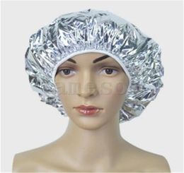 Aluminum Foil Waterproof Ultrathin Bath Hoods Nourishing Dry Disposable Shower Cap Baking Oil Hair Cap 2 styles DA1388052656