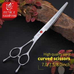 Scissors Fenice 7.0 /7.5 /8.0 inch Professional Pet Grooming Shears Dogs Curved Scissors for Dog Beauty