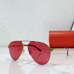 Vintage Pilot Sunglasses Gold Red Lens Men Summer Shades Sunnies Lunettes de Soleil Glasses Occhiali da sole UV400 Eyewear