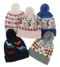Xmas Kids Winter Hat Baby Pompom Hats Child Knitting Crochet Warm caps Children Cap boys girls Beanies M21675028389