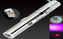 BRELON LED Rechargeable Flashlight UV IR Illuminated Pen Light 3 Function Mini Medical Pen Holder Flashlight1624759