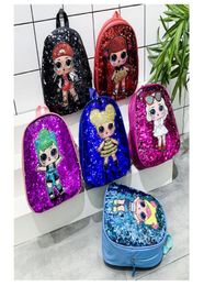 2019 new Children039s backpack Cartoon Unicorn Sequins Teenagers Anime Kids Student School Bag Travel Bling Rucksack Bags For K6287920