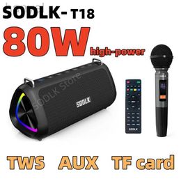 Portable Speakers SODLK T18 Blue-tooth Speaker 80W Output Power BT Speaker with Class D Amplifier Excellent Bass Performance Hi-fi K-Song speakers 240314