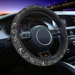 Steering Wheel Covers 38cm Bandana Paisley Pattern Universal Braid On The Cover Car-styling Car Accessories