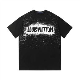 2024SS Designer Tide T Shirts Chest Letter Laminerad tryck Kort ärm High Street Löst överdimensionerad Casual T-shirt 100% Pure Cotton Tops för män och kvinnor S-5XL