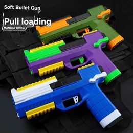 Gun Toys Soft Bullet Toy Guns Manual Pistol Toys for Boys Foam Darts Blaster Launcher Plastic Fake Machine Gun Adults yq240314