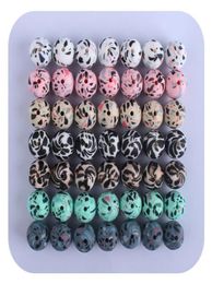 50Pcs Silicone Beads Leopard Print 1215mm Baby Teether Teething Terrazzo DIY Jewelry A Pacifier Clip Making 2084 T25228214