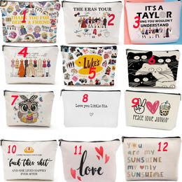 2024 Cosmetic bags cases canvas printing purse fashion wash bags hot