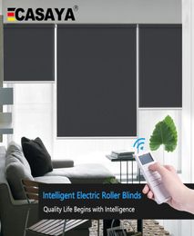 Casaya Customised Motorised blinds Daylight and blackout Electric blinds Rechargeable tubular motor smart blinds for homeOffice T8666857