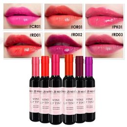 6Pcs Wine Bottle Lip Tint Liquid Lipstick Waterproof Long Lasting Lip Gloss Moisturising Red Lips Lipgloss Cosmetic Tools 240311