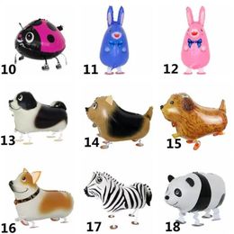 Party Favour Cute Walking Animal Helium Balloons Cat Dog Dinosaur Air Ballons Birthday Decorations Kids Adult Event Party Decoration Balloon Aluminium