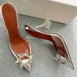 top quality amina designer heels Dress shoe sandal canvas Dance Shoe sexy women loafer slippers mans high heels Genuine Leather luxury sexy Wedding 10cm gift With box