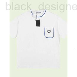 Men's T-Shirts designer PU Pujia Correct High Version Quality 24SS New Pocket Coloured Collar Short Sleeve Round Neck Unisex 1SNB