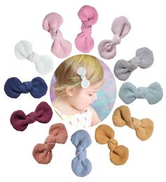 Corduroy Knot Bow Baby Hair Clip Handmade Barrettes Hair Ornaments for School Girls7007194