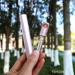 Pink Long 134mm Portable Lipstick Metal Smoking Pipes Tobacco Cigarette Women Pipes Fashion Magic Aluminium Alloy Metal Lipstick Shaped Mini Pipes Lady DHL