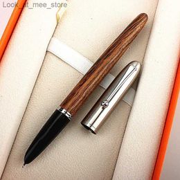 Fountain Pens Fountain Pens 1-Piece Fountain Pen Retro Hooded Nib 0.38mm Metal/Wood Inking Pens for Writing School Office Supplies Stationery Q240314