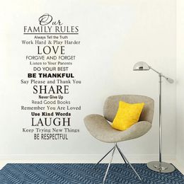 Our Family Rules Wall Stickers Love Do Your for Art Vinyl Wallpaper Home Decoration SP081 240312