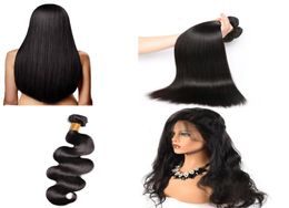 10A Malaysian Hair 100 Unprocessed Brazilian Bundles Virgin Human Hair 1 piece Peruvian Straight and body wave Natural Color3534071