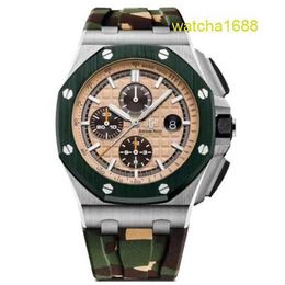 AP Gentlemen Watch Titanium Watch Royal Oak Offshore Precision Steel 44mm Automatic Mechanical Mens Watch Red