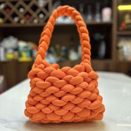 Thick New Icelandic Yarn DIY Woven Bag Korean Version Hand Held Postman Bag For Women