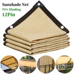 Nets AntiUV Sunshade Net Outdoor Awnings Garden Patio Pool Shade Sail Succulents Plants Protection Cover Sun Shelters 95% Shading