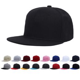 Classic Custom Logo Snapback Hat Cap Hip Hop Style Flat Bill Blank Solid Color Adjustable Size194V