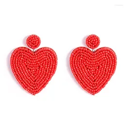 Dangle Earrings Heart Bead Drop Vintage Handmade BIg Resin Square Party Statement 2024 Women Jewellery Wholesale