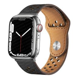 Leather strap For Apple watch band 44mm 40mm 45mm 41mm 42mm 38mm 49mm 44 45mm Ultra2 49mm strap