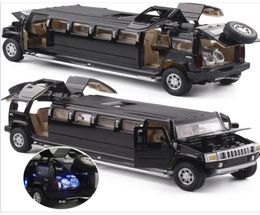 high simulation 132 alloy hummer limousine metal diecast car model pull back flashing musical kids toy vehicles Y2003184733288