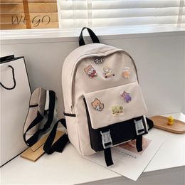 Personality Canvas Backpack Diagonal Bag Japanese Girl Schoolbags Student Mini Fashion Shoulder Back pack Purse 240304