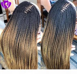 Synthetic Long Braided lace front Wigs Braiding Crochet Hair With baby hair box braids Wig for American African Women51821169971217