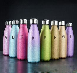 whole 17oz glitter water bottle Double Wall Insulated Cola Bottles glitter tumbler Metal Sports Bottle Beautiful Sparkle Coati8109739