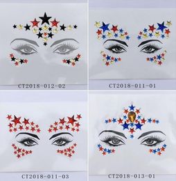 Body Face Art Flash Forehead Gems Tattoo Stickers Women Prom Easy Use DIY Adhesive Eye Crystal Temporary Decor Jewel Paste 10cpss4331480