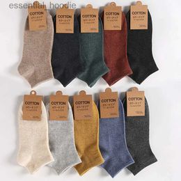 Men's Socks Cotton Men Pack Breathable Set High Quality Short Black Ankle Short Gift For Man Size 38-44 Sox 5 Pairs 1 LotC24315