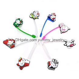 Drinking Sts 26 Colors Girls Cat Kitten Sile St Toppers Accessories Er Charms Reusable Splash Proof Dust Plug Decorative 8Mm Party Dro Otimj