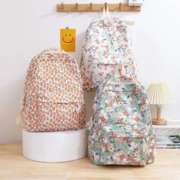 School Bags Women Bookbag Large Capacity Floral Daily Rucksack Adjustable Strap Casual Multifunction Knapsack Oxford Cloth Travel Bag