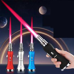 Latest Rocket Style Windproof Jet Lighter Inflatable No Gas Cigar Butane Torch Straight Lighters 5 Colours Smoking Tool Accessories BBQ