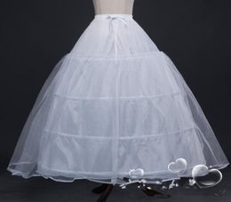 Ball Gown 4 Hoops White Underskirt Bridal Petticoat with Lace Edge Wedding Crinoline Q068413798