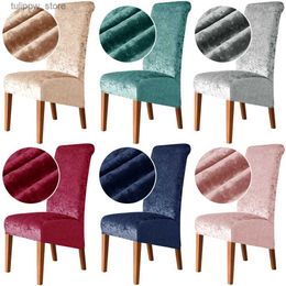 Chair Covers 1/2/4/6-PCS Big XL Velvet Chair Covers Stretch Soft Diamond-Look Chair Slipcovers for Dining Room Anti-dirty Seat Cover Home L240315