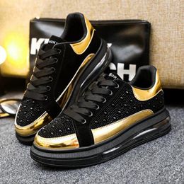 Casual Shoes Men's Air Cushion Shining Sneakers Men Running Fashion Gold Mens Comfortable Sport Zapatillas Hombre