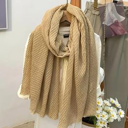 Scarves Pleated Crinkle Muslim Hijabs For Women Big Size Cotton Viscose Scarf Shawl Thin Pashmina Stole Headscarf Wraps Foulard Headwear