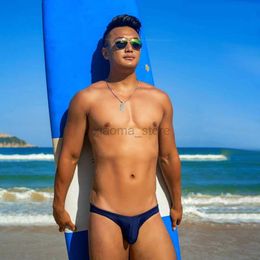 Men's Swimwear WG7 blue black sexy low waist men swimsuits bikini tight halves hip men swimsuits hot gay men swimsuits beach panties 240315