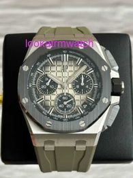 Luxury Watch Aps Royal Oak Offshore Automatic Audemar Mechanical Watch Royal Oak Offshore Time Watch 43mm AP Taupe Complete