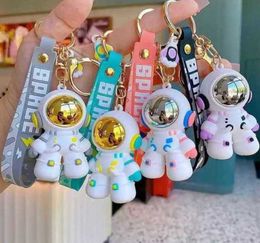 Designer promotional gifts wholesale Keychains 3D PVC kawaii character car keyring key chain accessories cartoon cute astronaut SKCL