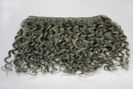 Grey Colour Deep Wave Brazilian Human Hair Curly 300g 7A Brazilian Curly Grey Hair Weft Bundles Extension6683708