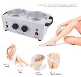 Double Pot Wax Heater Electric Hair Removal Waxing Machine Hands Feet Paraffin Therapy Depilatory Salon Beauty Tool8265005