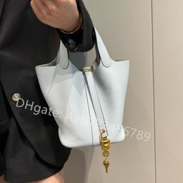 Handmade Bucket Bag 18cm Women's Tote Bag 22cm Classic Designer Bag TC Leather Semi-handmade Fashion Capacity Bag with Original Gift Box Packaging Luxury Brand