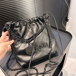 Designer Luxury Shopping Bag Mini Shoulder Bag Women Large Capacity Crossbody Bag Drawstring garbage bag Matte metal logo Metal chain pack Drawstring bucket