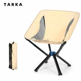 Camp Furniture TARKA Portable Camping Folding Chair Free Installation Outdoor Picnic BBQ Chair Lightweight Foldable Umbrella Shaped Moon Chairs YQ240315